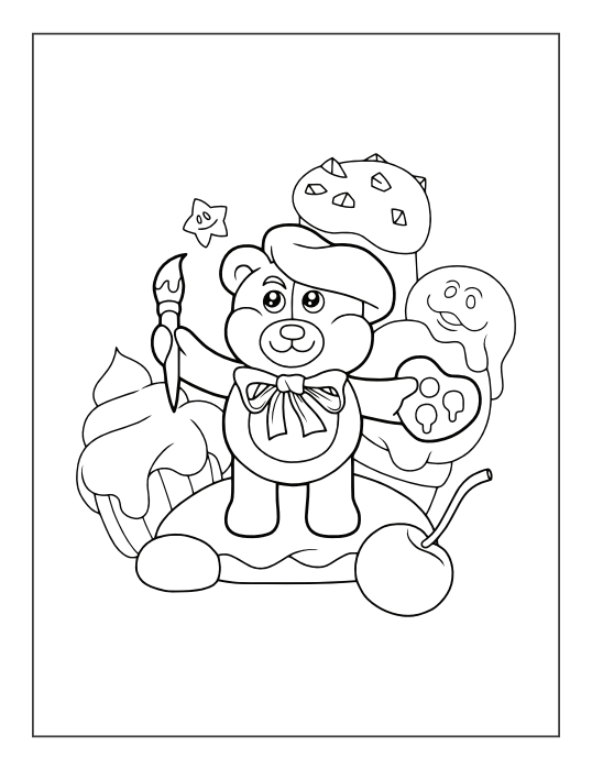 Teddy Bear Coloring Book 20-Page PDF download