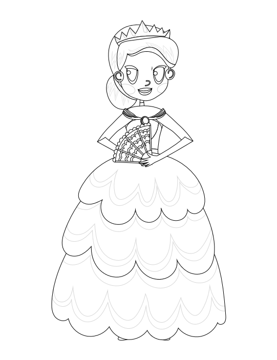 Princess coloring Book 27-page PDF Download
