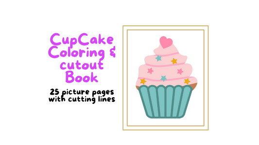 Cupcake coloring book with cut out pictures 25-page PDF download