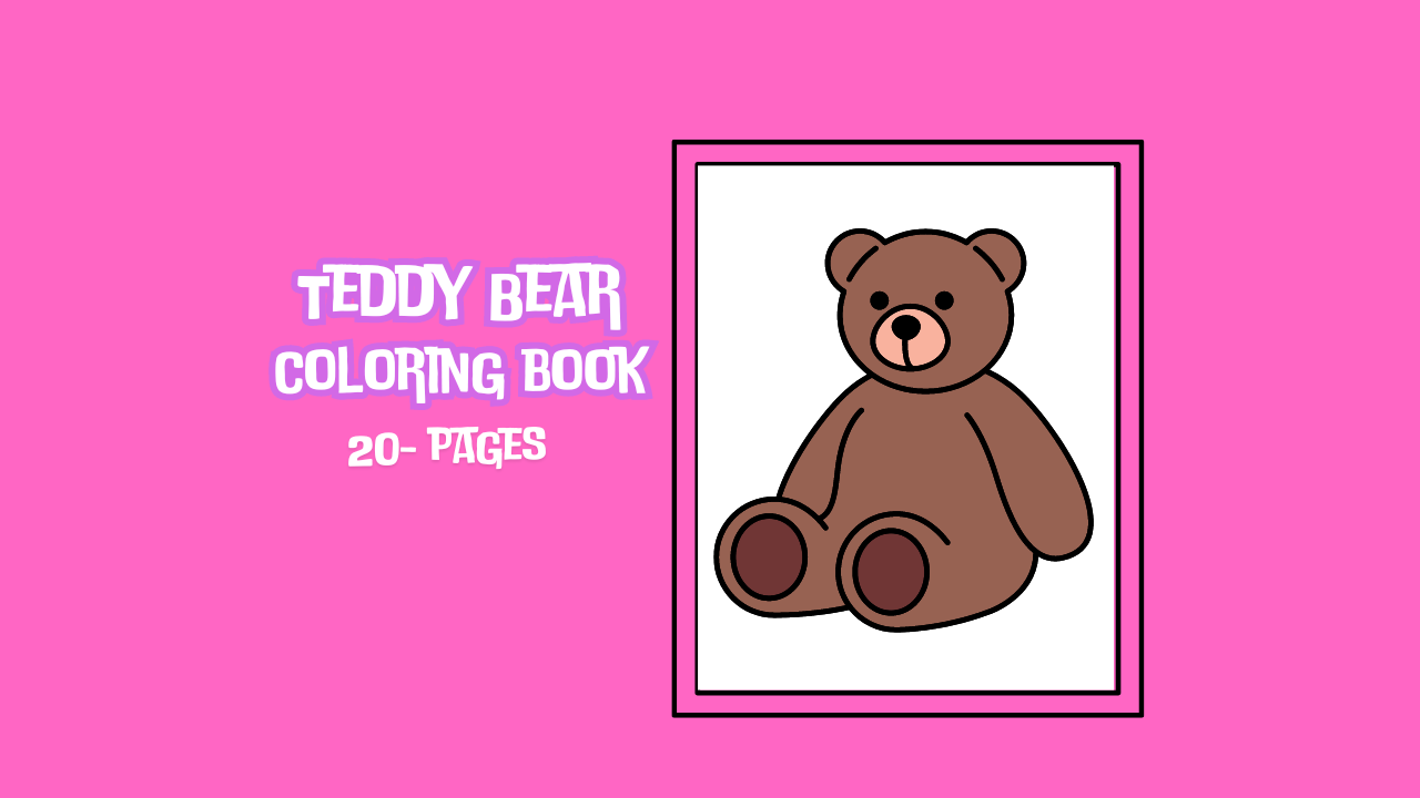 Teddy Bear Coloring Book 20-Page PDF download